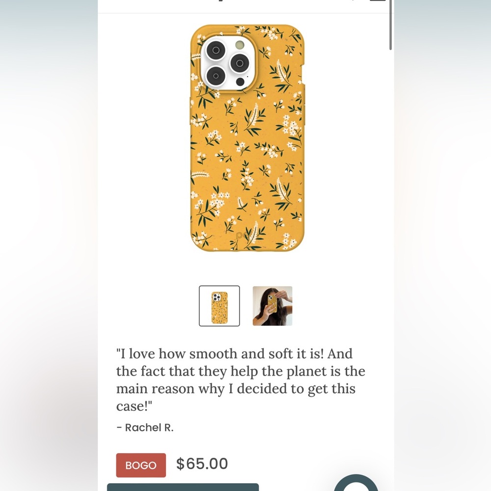 NWT IPhone 14Max Pela Floral Yellow Phone Case